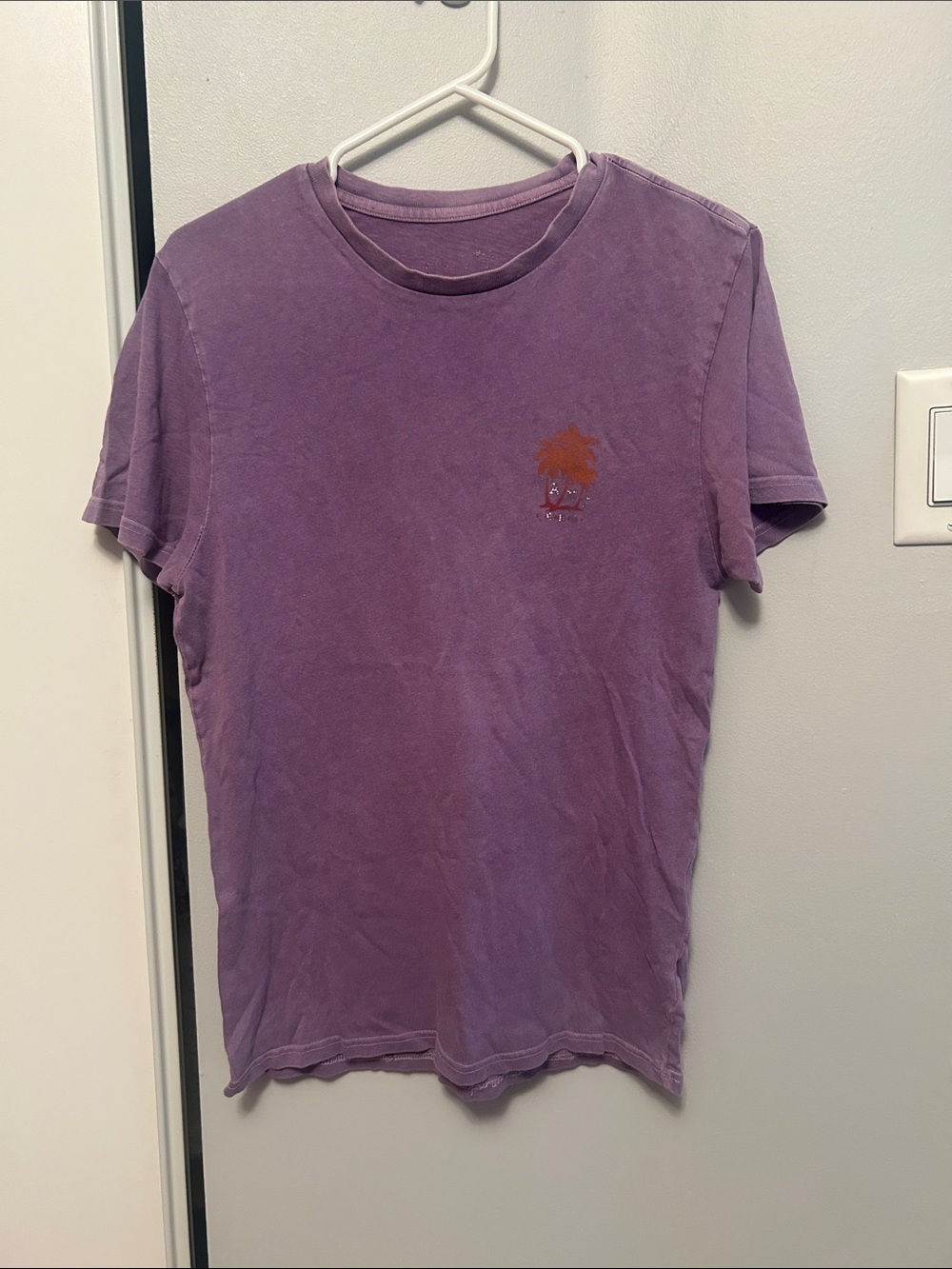 Vans Purple Short Sleeve T-Shirt with Small Palm Tree Graphic